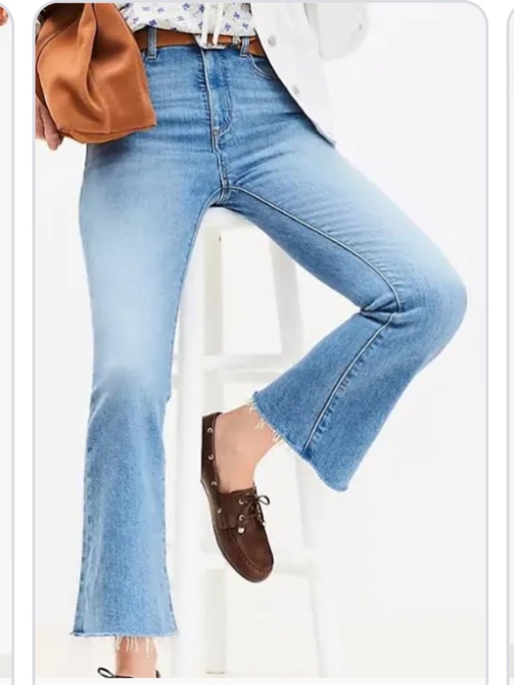 LOFT High-Rise Medium wash Blue Women's raw hem Jeans Sz 27 /‎ 4